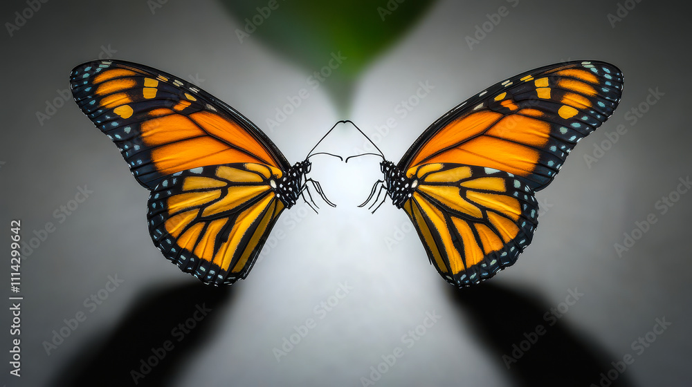 Obraz premium United Strength: Monarch Butterflies Symbolizing Unity and Cooperative Success