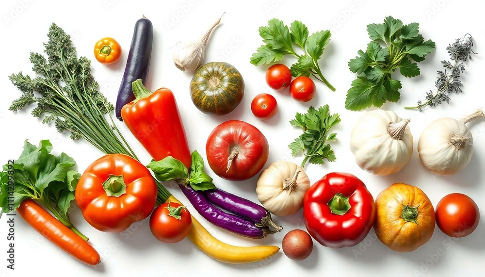 Pristine Produce A Vibrant Showcase on White Generated by AI Pristine Produce A Vibrant Showcase on White Generated by AI