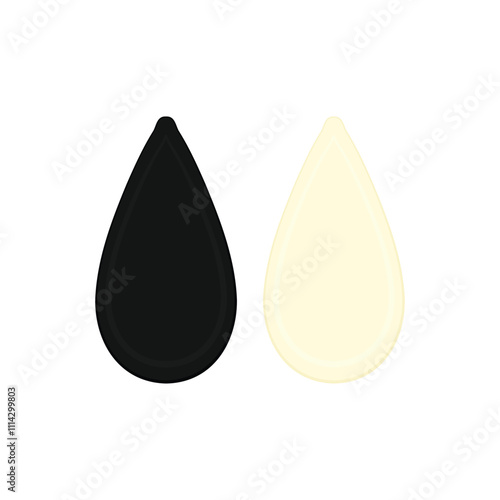 Sesame seed icon set. Colorful vector illustration with white and black sesame isolated on white background.
