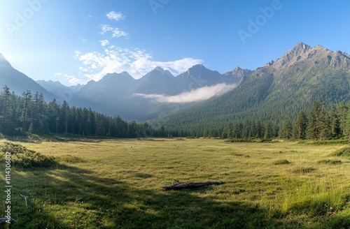 Majestic Mountain Valley at Dawn