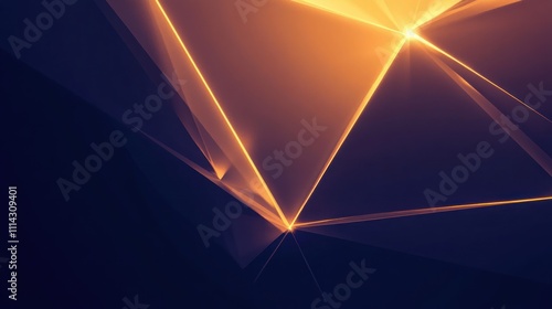 Abstract Golden Geometric Design:  Illuminated Polygons and Radiant Lines