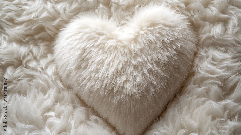 Faux fur heart canvas wall, soft and plush, luxurious and cozy Faux fur heart canvas wall, soft and plush, luxurious and cozy