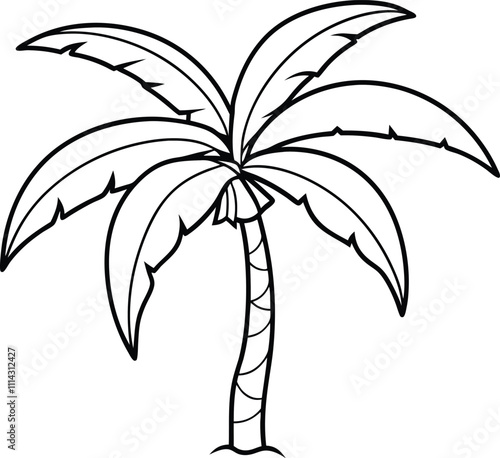 Banana tree silhouette vector illustration 2