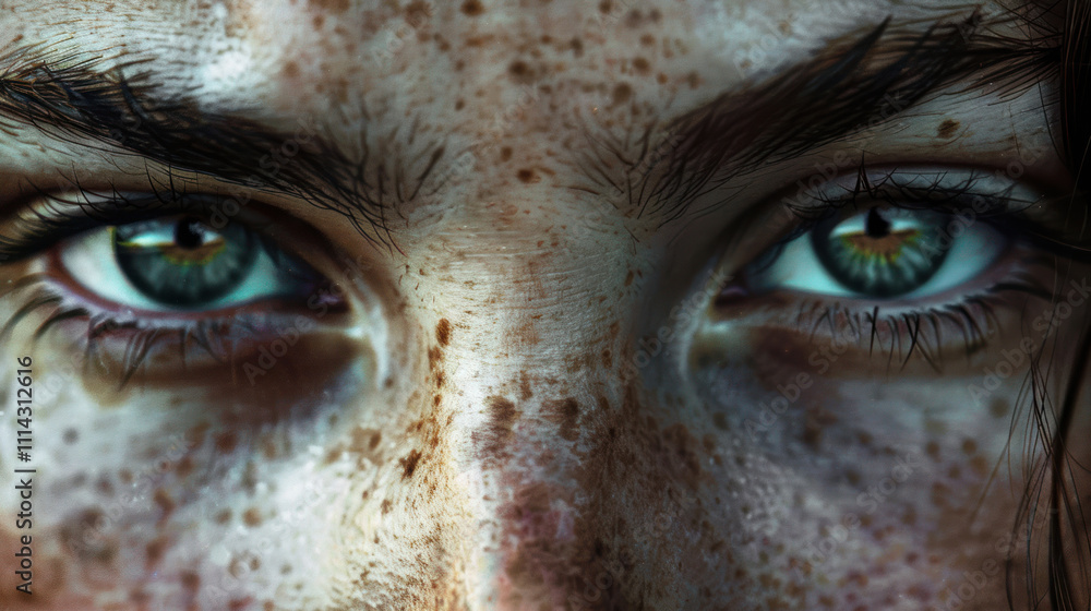 Expressive close-up of a face, capturing raw emotion and subtle facial textures Expressive close-up of a face, capturing raw emotion and subtle facial textures