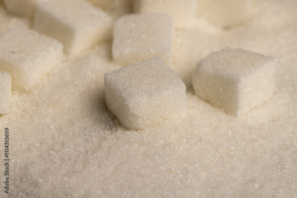cubes of refined sugar close-up cubes of refined sugar close-up