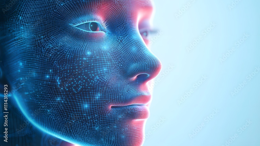 Male AI Face with a Meditative Expression Male AI Face with a Meditative Expression