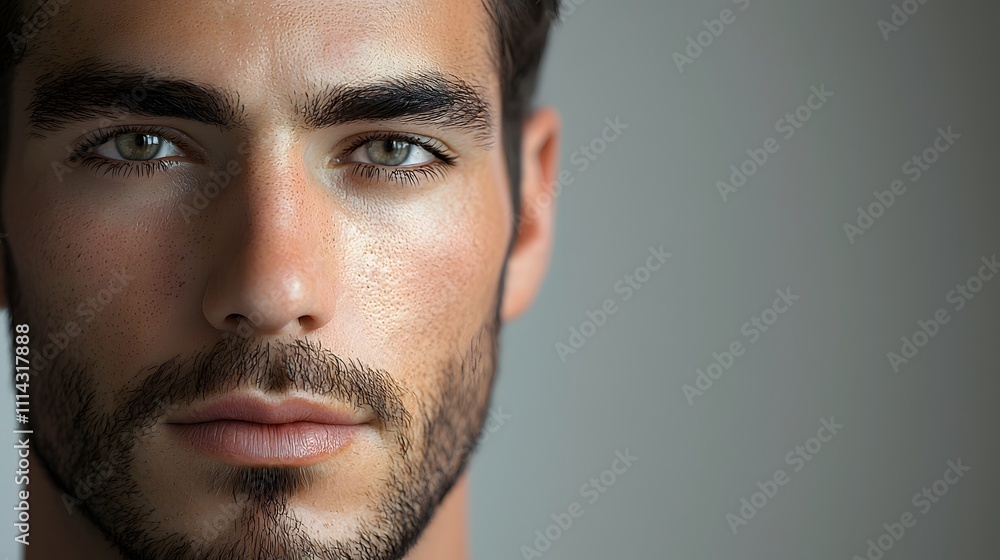 Obraz premium Male AI Portrait with Subtle Facial Features