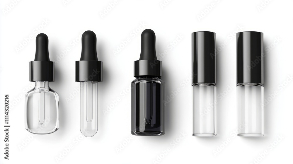 Obraz premium dropper bottle product packaging for beauty and skincare on white background