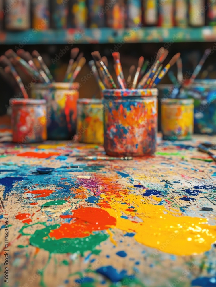 Table with Paint Table with Paint