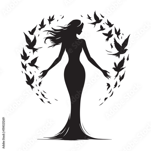 illustration of a graceful black silhouette.