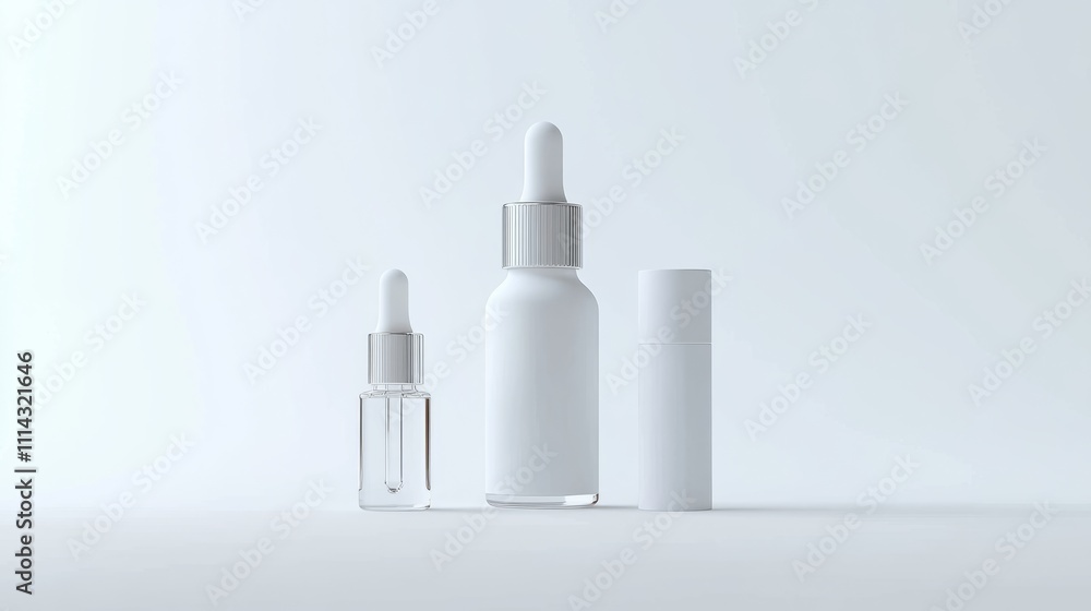 dropper bottle product packaging for beauty and skincare on white background dropper bottle product packaging for beauty and skincare on white background