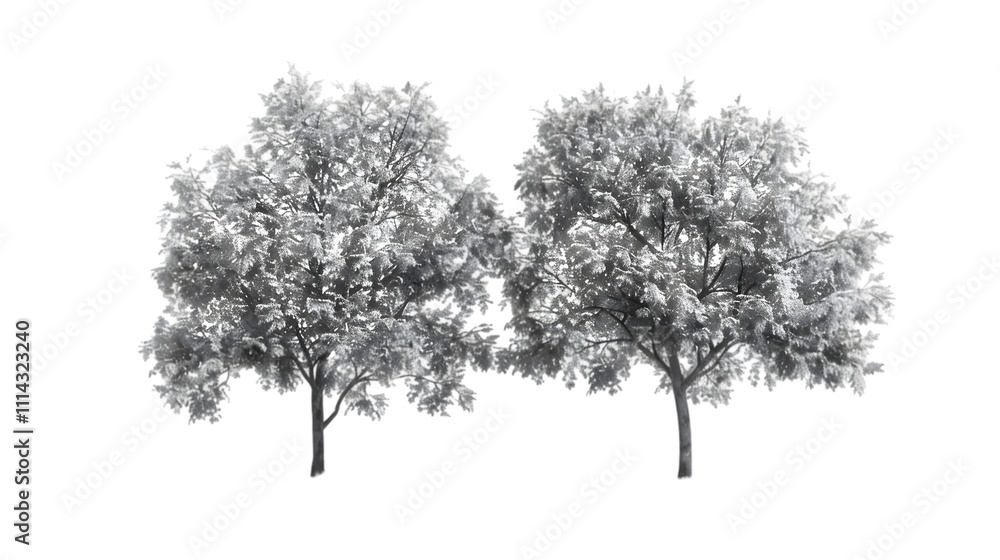 Fototapeta premium trees black and white png