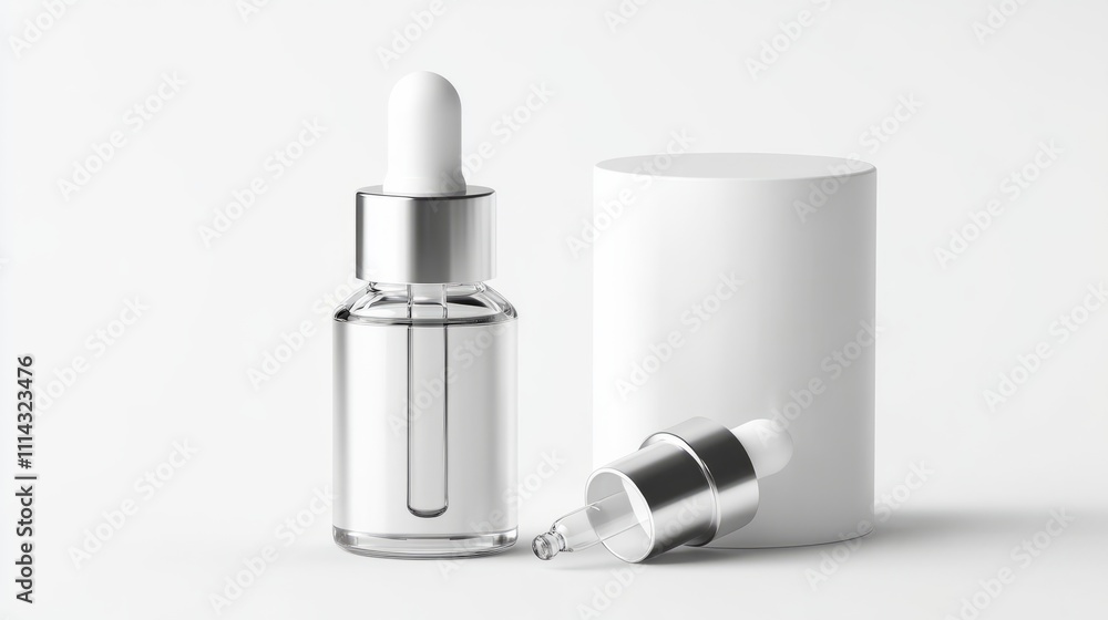 dropper bottle product packaging for beauty and skincare on white background dropper bottle product packaging for beauty and skincare on white background