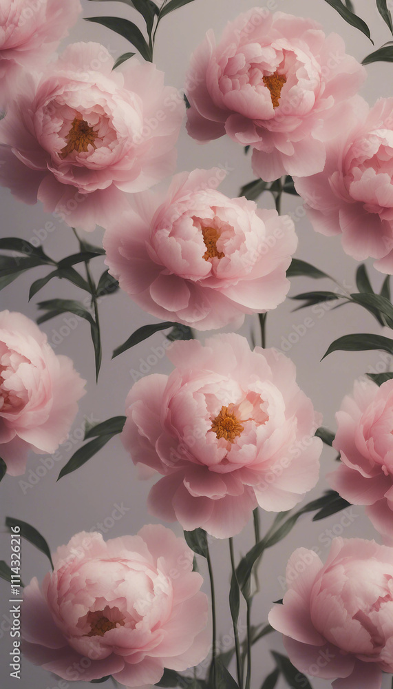 Real Pressed peony flower plant paper vertical Real Pressed peony flower plant paper vertical
