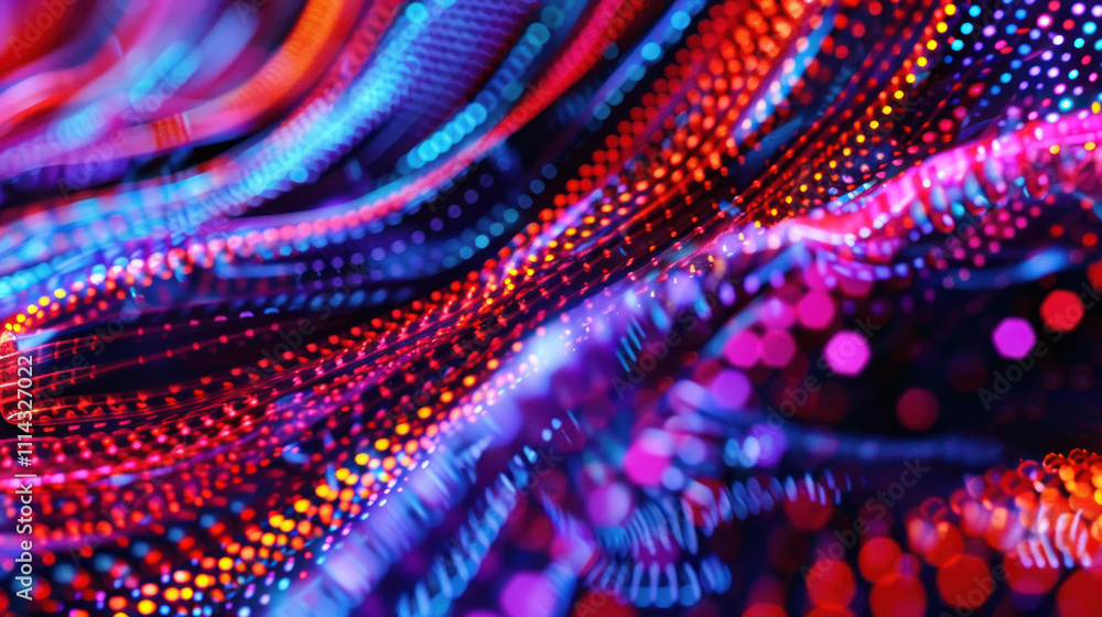 High-definition close-up of neon signs, with intricate patterns of color and light contrast High-definition close-up of neon signs, with intricate patterns of color and light contrast