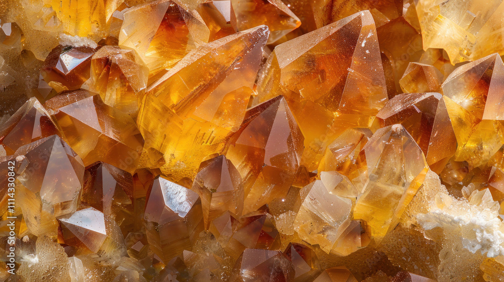 High-resolution close-up of quartz crystals, capturing fine textures and natural shine High-resolution close-up of quartz crystals, capturing fine textures and natural shine