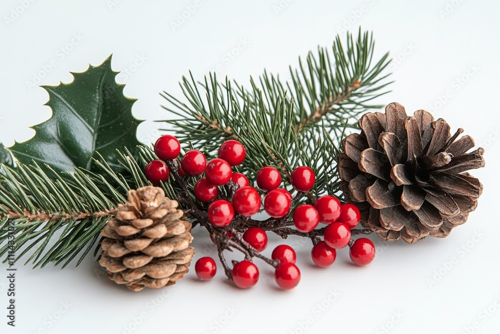 Arrangement of seasonal foliage and pinecones suitable for holiday decor Arrangement of seasonal foliage and pinecones suitable for holiday decor