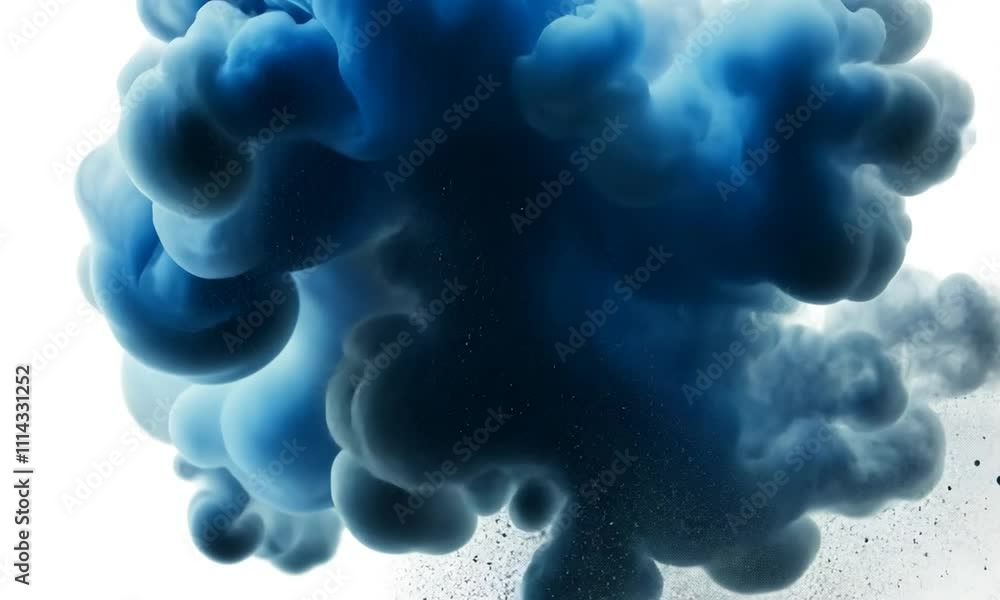 Abstract blue ink cloud on white background. Abstract blue ink cloud on white background.