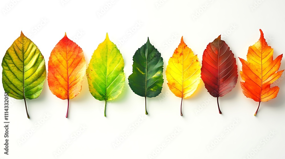 Autumn Leaves Displaying a Spectrum of Colors Autumn Leaves Displaying a Spectrum of Colors