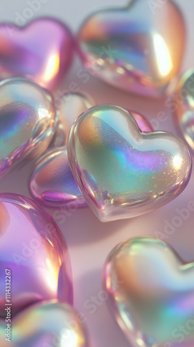 Colorful translucent hearts create a whimsical atmosphere in a modern decor setting