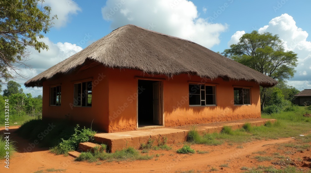 Clay House Built Using Pau-Pique System in Rural Guarani State of Minas. Generative AI Clay House Built Using Pau-Pique System in Rural Guarani State of Minas. Generative AI