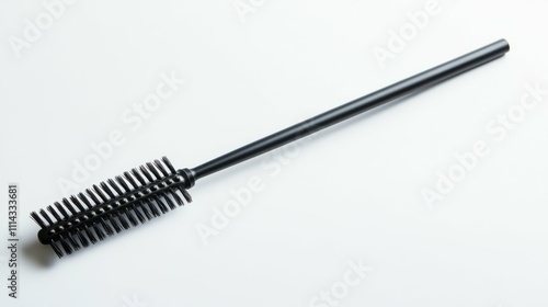 Grill brush on a white background, top view, sharp details