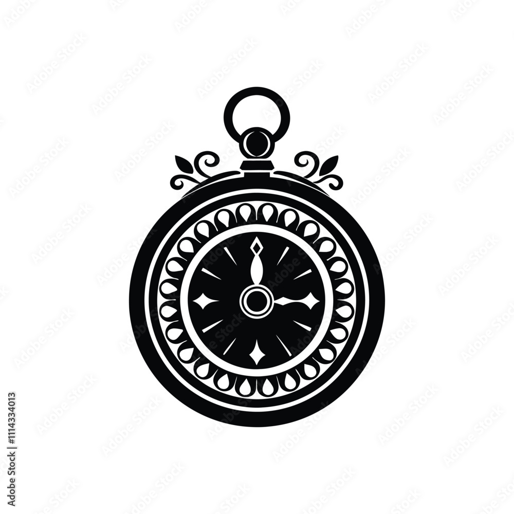 Black Timer Silhouette Icon - Minimalist Vector Illustration on White Background Black Timer Silhouette Icon - Minimalist Vector Illustration on White Background