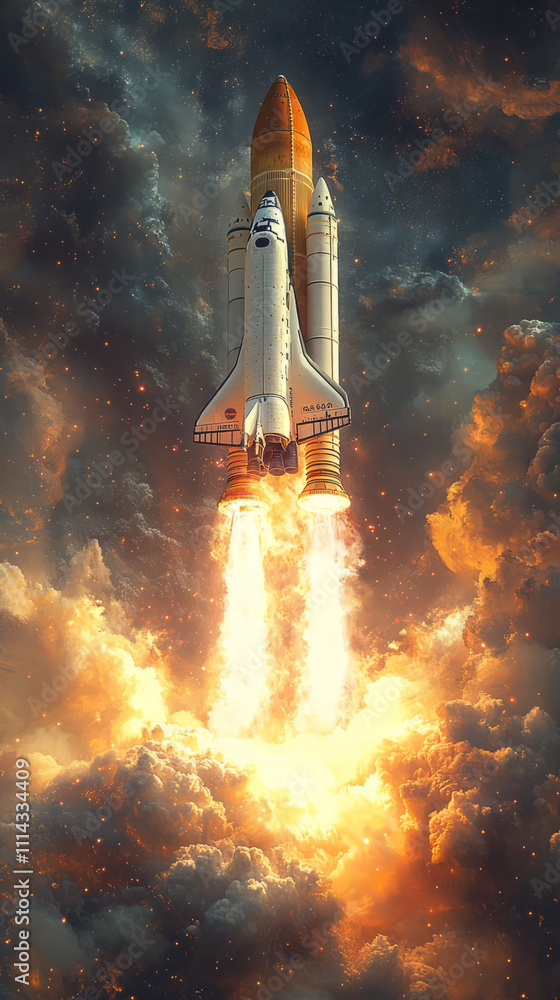 Naklejka premium Rocket ship launch pad , business idea
