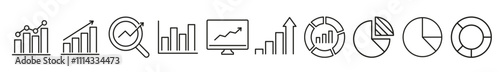 Statistics icon set. Graph icons