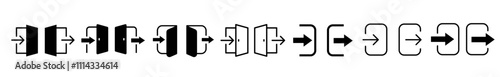Log in log out. Enter exit icon set