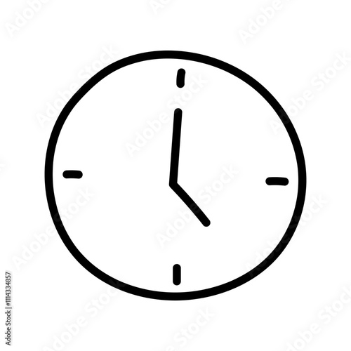 Clock, five o'clock, tea time. Black and white illustration, hand drawn coloring.