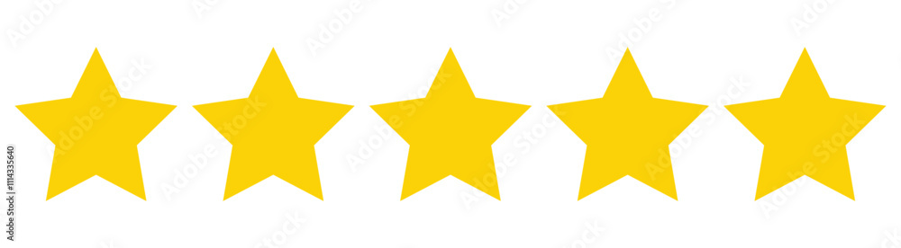 Five stars icon Vector. Five stars customer product rating review flat icon for apps and websites. Golden coloured five star rating icon vector illustration. Five stars icon Vector. Five stars customer product rating review flat icon for apps and websites. Golden coloured five star rating icon vector illustration.