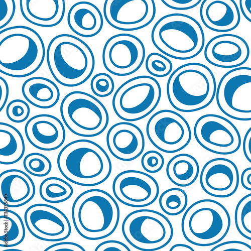 Round seamless pattern of random circles and rings vector image