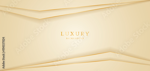 Cream background with elegant golden lines, use for template or cover. Elegant premium cream background. vector illustration	