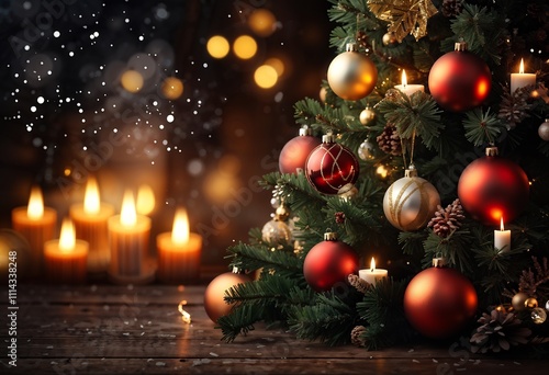 Weihnachtsbaum mit Kerzen - Weihnachtstimmung - Weihnachstkarte