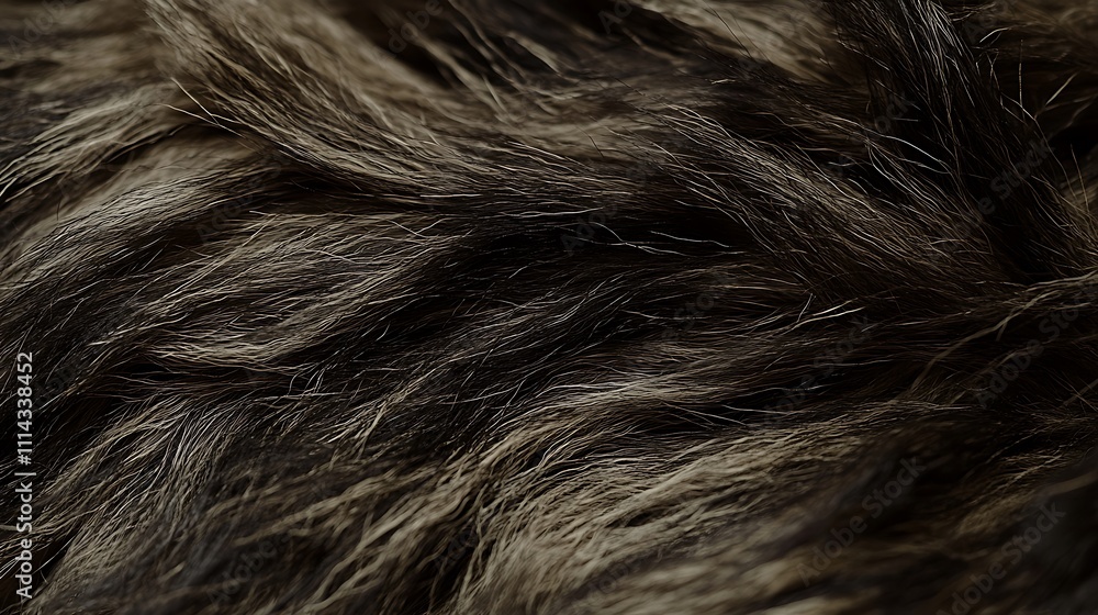 Naklejka premium Dark Brown Animal Fur Texture Close Up