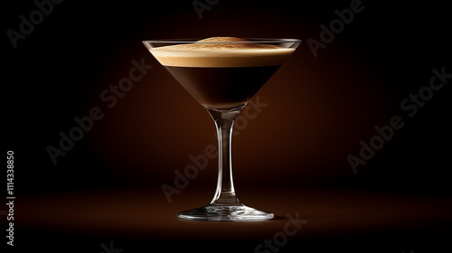 Wallpaper Mural Classic Espresso Martini in Glass With Moody Sophistication Against Dark Background Torontodigital.ca