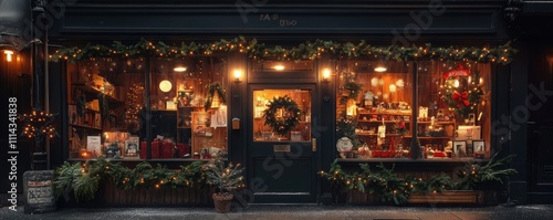 Wallpaper Mural Cozy small shop front with inviting Christmas decor Torontodigital.ca