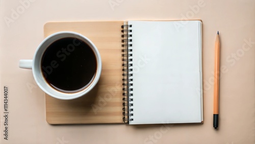 notebook and cup of coffee