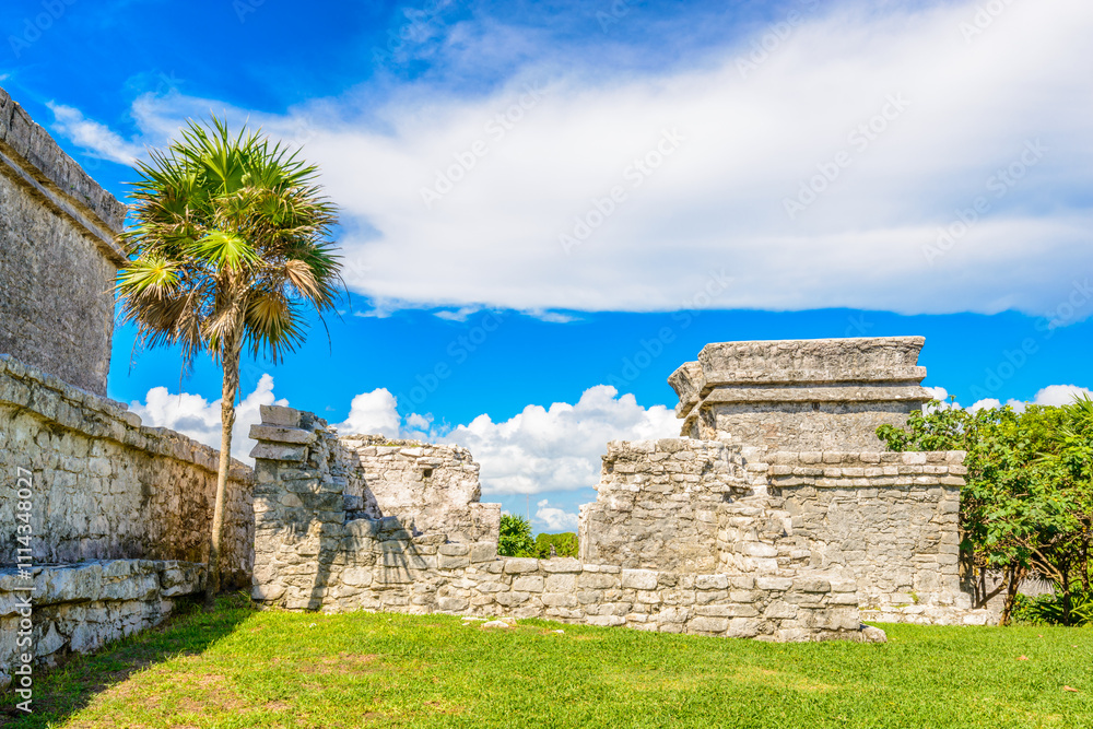 Mayan Ruins of Tulum. Tulum Archaeological Site. Mexico. Mayan Ruins of Tulum. Tulum Archaeological Site. Mexico.