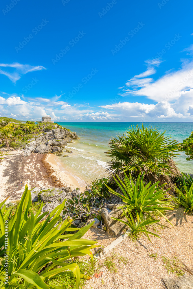 Mayan Ruins of Tulum. Tulum Archaeological Site. Mexico. Mayan Ruins of Tulum. Tulum Archaeological Site. Mexico.