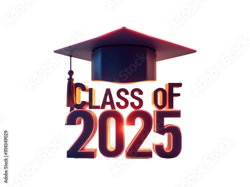 Class of 2025, Graduation Celebration with Cap and Sparkles.