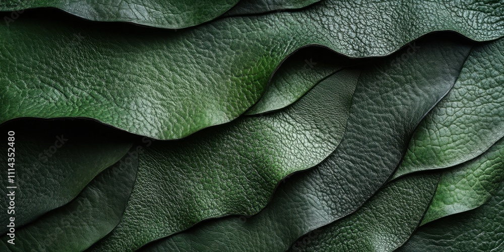 Obraz premium Textured green layers creating a stunning abstract pattern in nature inspired design