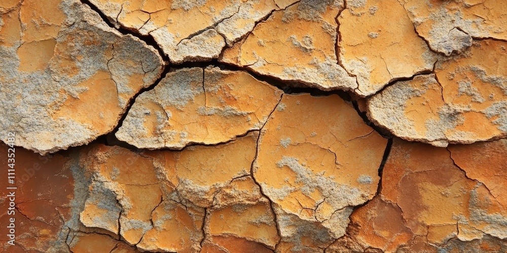 Detailed view of a surface that has numerous cracks, showcasing the intricate patterns and textures formed by the broken areas on the background. Detailed view of a surface that has numerous cracks, showcasing the intricate patterns and textures formed by the broken areas on the background.