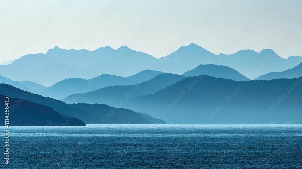 Serene mountain lake with majestic peaks in the background, perfect for travel or nature-related uses Serene mountain lake with majestic peaks in the background, perfect for travel or nature-related uses