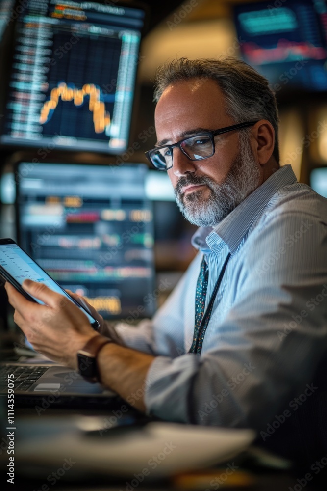 Man working on tablet Man working on tablet