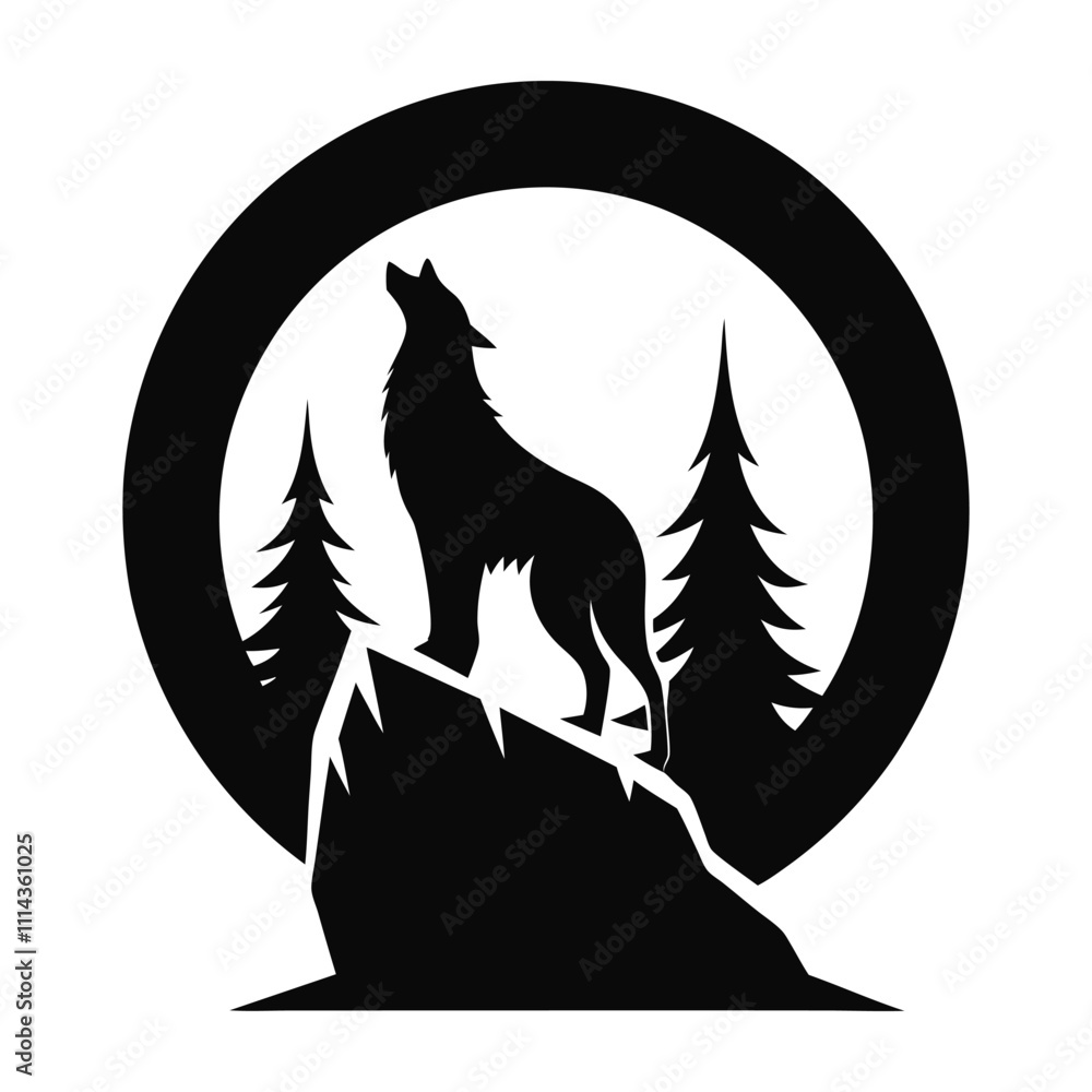 Fototapeta premium black and white wolf