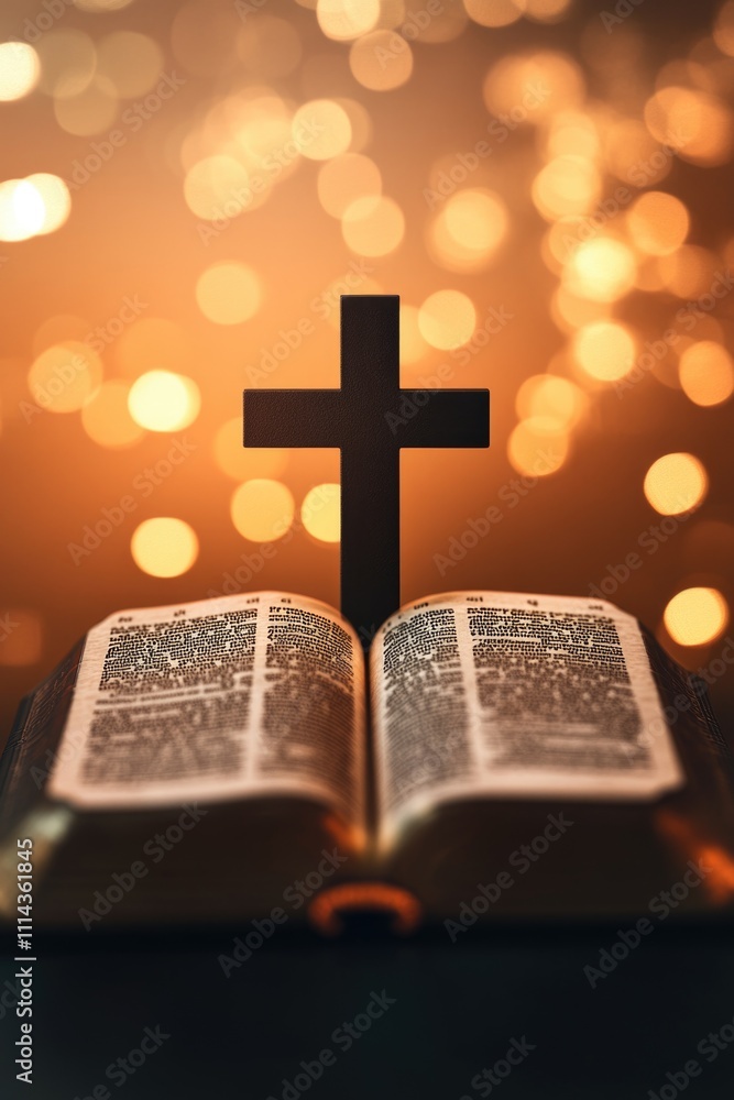 An open bible sitting on a table, great for use in book-themed or educational settings An open bible sitting on a table, great for use in book-themed or educational settings