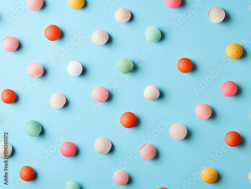 Colorful Eggs on Blue Background