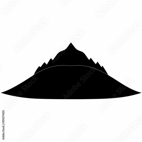 Hill vector silhouette black design white background